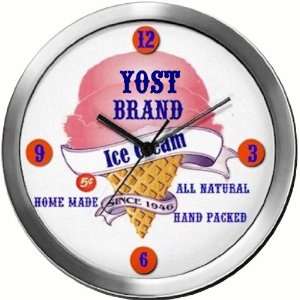  YOST 14 Inch Ice Cream Metal Clock Quartz Movement 