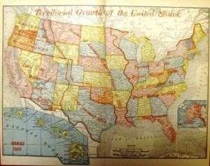Rand McNally   1895 MAP   U.S. TERRITERIAL GROWTH  
