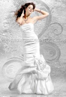 NWT Jesssica McClintock 21209 $495. White Stretch Taffeta Wedding Gown 