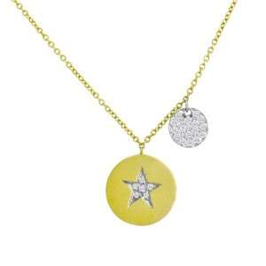 Meira T 14K Yellow Gold Disc Embosed Diamonds Star Accented By Diamond 