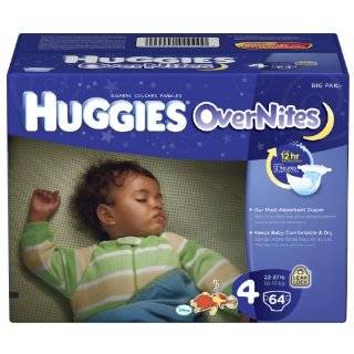 Huggies Overnites Diapers, Size 4, Big Pack, 64 Count