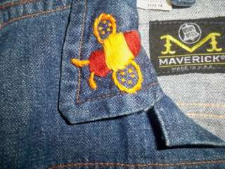 Vintage Maverick Blue Bell Jean Denim Jacket Kids 14 USA  