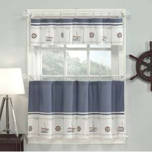  Hyannis Nautical Kitchen Tier Curtain