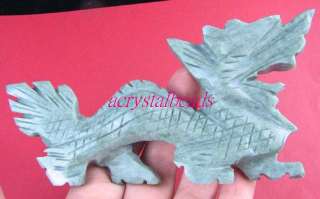 Chinese Natural Jade Hand Carved Dragon Statues #002  