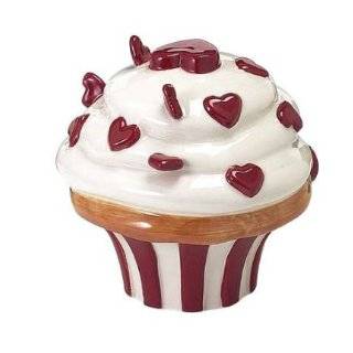 Andrea by Sadek Piggy Money Bank Red Heart Cupcake Cup Cake NEW