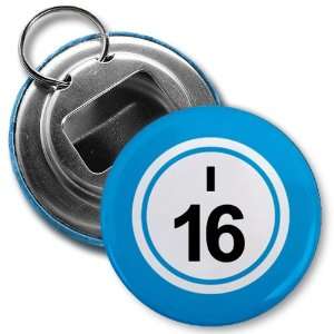  Creative Clam Bingo Ball I16 Sixteen Blue 2.25 Inch Button 