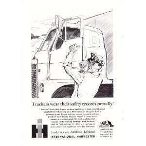 1961 IAd nternational Havester Truckers Wear Safety Records Original 