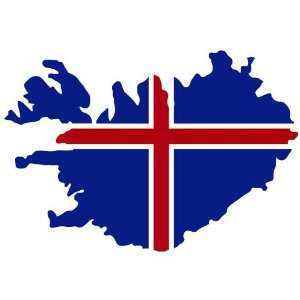  Iceland Flag Map Decal Sticker
