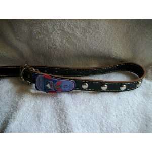   Black Classic Leather Collar with Metal Studs 1 Wide FOR LARGE DOGS
