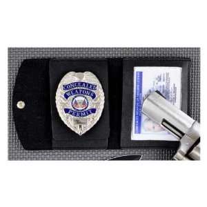 FURY Tactical Black Faux Leather Badge ID Case with ID Window  