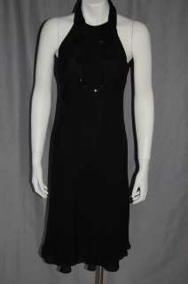   100% Silk Sleeveless Little Black Dress w/NEW Infinity Loop~0  