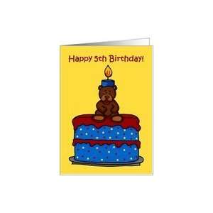  5th birthday boy bear on cake Card Toys & Games