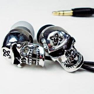   II Coppertop   3D Metal Skull Earphones with Microphone Electronics