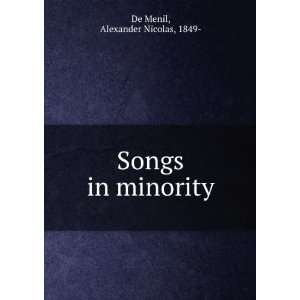  Songs in minority, Alexander Nicolas De Menil Books