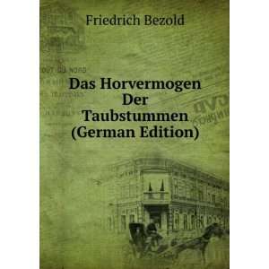  Das Horvermogen Der Taubstummen (German Edition 