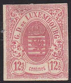 Luxemburg 1859 12 1/2C rose MINT CV $ 450++  