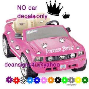 barbie princess jeep battery window toy car decal kit  