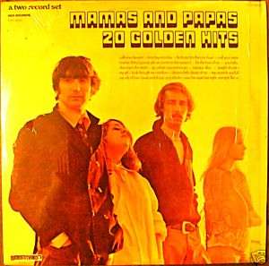 MAMAS & PAPAS 1973 20 Golden Hits Vinyl LP Record  