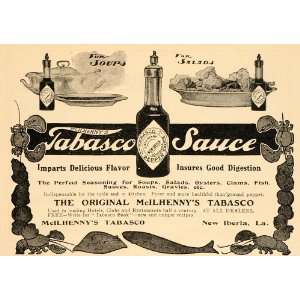 1904 Vintage Ad McIlhennys Tabasco Pepper Sauce Hot   Original Print 