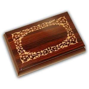  Dark Wood Ercolano Arrabesque Musical Jewelry Box 