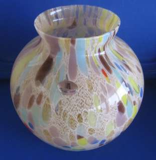 Vintage Vetrai Maestri Italian Italy Millefiore Glass Vase Ball Globe 