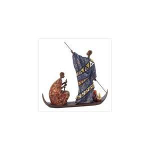  Massai on Boat Figurine 