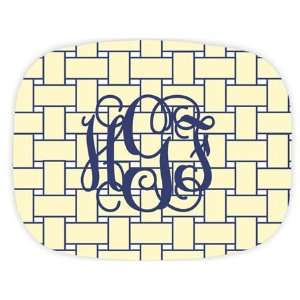   Basketweave Butter Interlocking Monogram) 