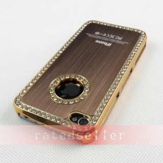  Diamond Crystal Hard Case Cover Apple iPhone 4 4S 4G Brown  