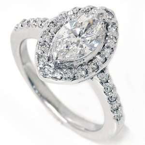  1.40CT Marquise Halo Diamond Engagement Ring White Gold 