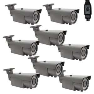 Pack of (8) Professional Waterproof Bullet Outdoor IR Security Camera 