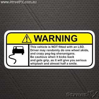 PEGLEG LSD warning sticker for VK VN EB ED EA Pintara  