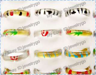 pick Wholesale 20pcs Cute shining Style handmade lucite resin Rings 