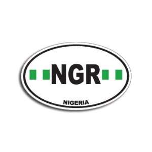  NGR NIGERIA Country Auto Oval Flag   Window Bumper Sticker 