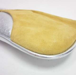 LORELEI Silver Mustard Leather Suede Clutch Handbag  