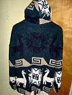 vtg hooded sweater coat ralph lauren llamas sun design size