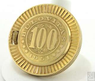  HEAVY 18K GOLD BULOVITAS 1951 100TH ANNIVERSARY 21 JEWELS POCKET WATCH