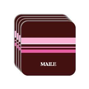 Personal Name Gift   MAILE Set of 4 Mini Mousepad Coasters (pink 
