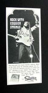 Squier Esquier Guitar Strings Jimi Hendrix 1968 Ad  