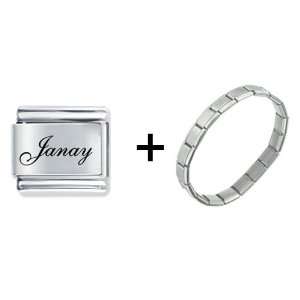   Script Font Name Janay Italian Charm Bracelet Pugster Jewelry