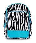 Personalized Quilted Zebra/Aqua Trim Backpack/Diaperbag CUTE