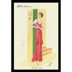  Scarlet Evening Gown 12x18 Giclee on canvas