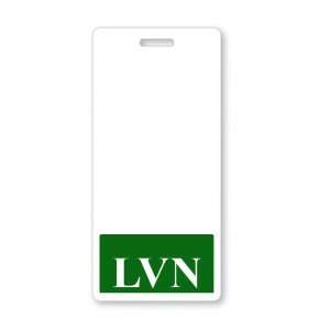  LVN Vertical Nurse ID Badge Buddy with Green Border 