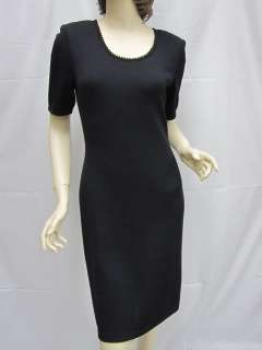 St John BASICS Black NWOT Short Sleeve Dress Size 2 4  