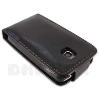 For LG Optimus One P500 , Leather Case Pouch Cover Film  hBlack  