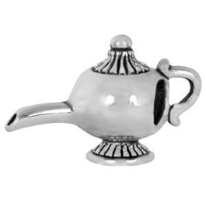 Bauble LuLu 3d Teapot Tea Time European/Memory Charm Silver Tone 