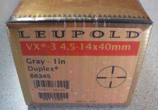 NEW Leupold 66245 VX 3 4.5 14x40mm Rifle Scope Duplex Gunmetal GRAY w 