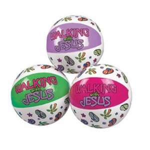  Mini Inflatable Walking With Jesus Beach Balls   Games 