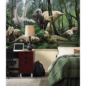  Dinosaur Wall Mural   Large Jungle Dino Wall Accent