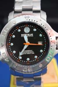 Mens Deep Blue Juggernaut Automatic Black Watch w/ Case  