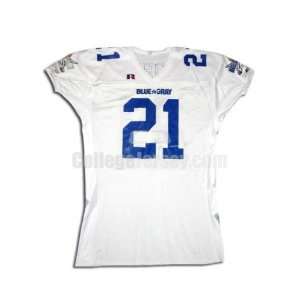 White No. 21 Game Used Louisiana Tech Russell Football Jersey  